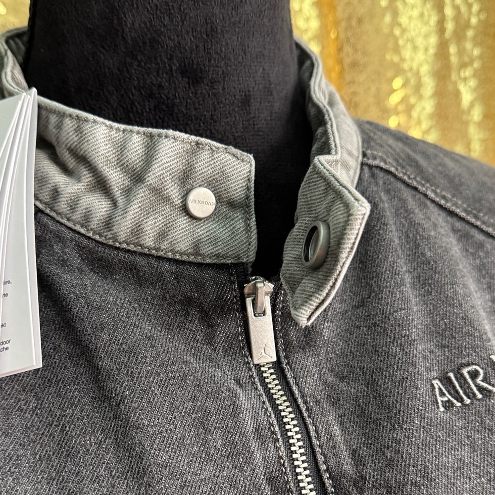 Nike Air Jordan Women's Moto Jacket black/Flat and pewter/gray colorway - Picture 5 of 16